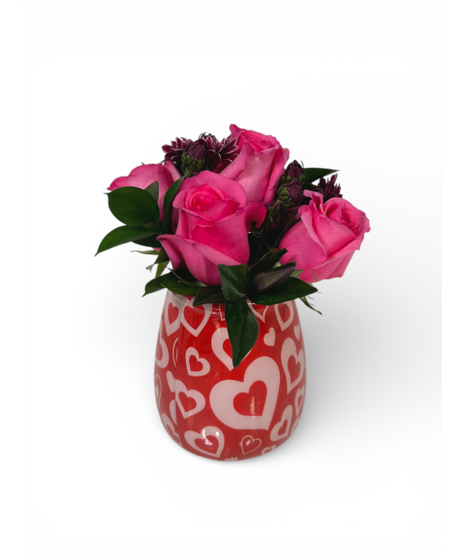 Valentine's Half Dozen Posy Pot - vase will vary