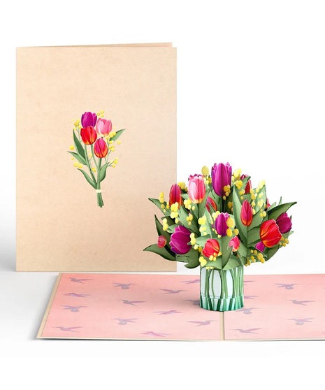 Cheerful Tulips Pop-Up Card
