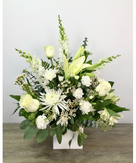 Healing Tears All White | Roanoke (VA) Sympathy Flowers | George's Flowers