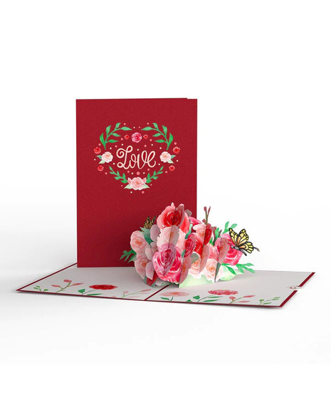 red and pink butterfly card