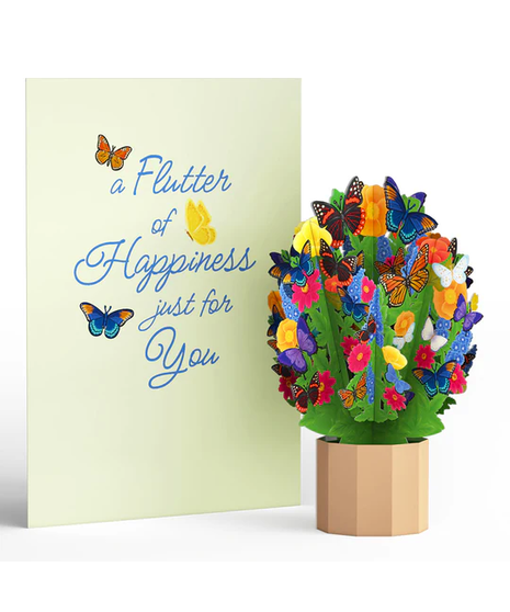 Flutter of Happiness Card with Mini Bouquet